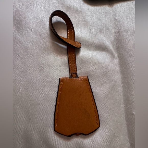 MCM Brown Leather Keychain Bag Charm - Picture 2 of 5